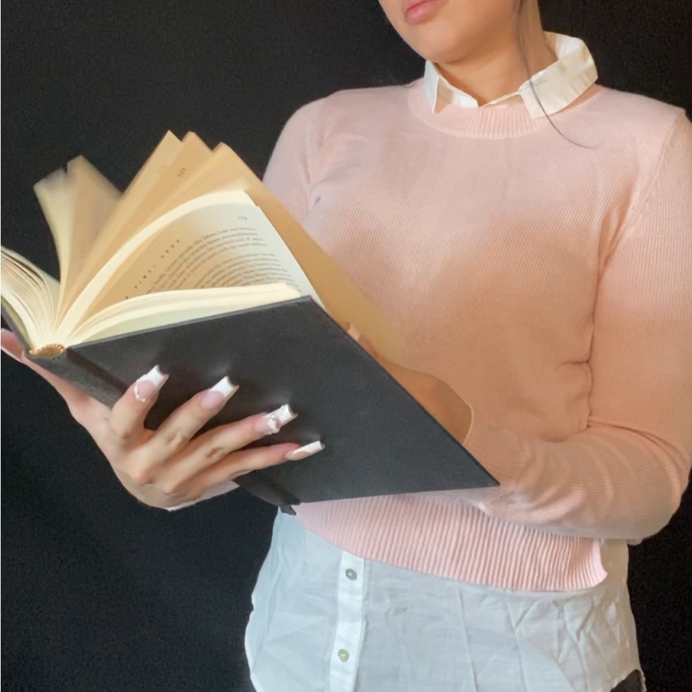 pink sweater with collar